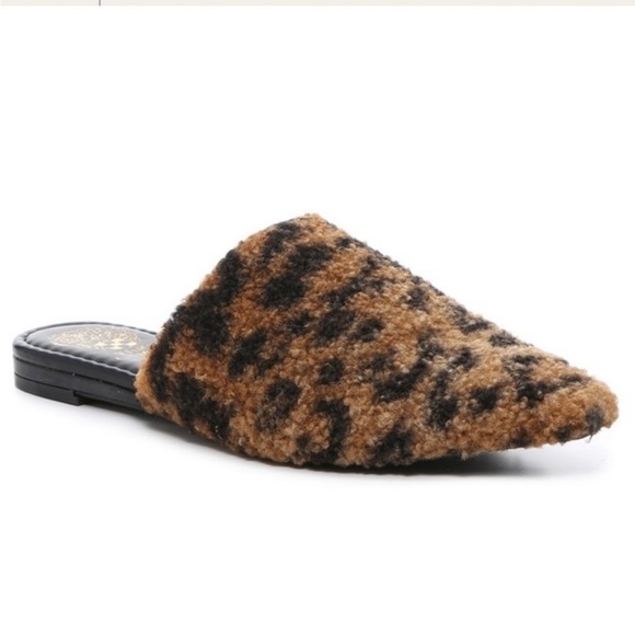 Vince Camuto Shoes - Vince Camuto Vameera Leopard Print Sherpa Mule Size 8